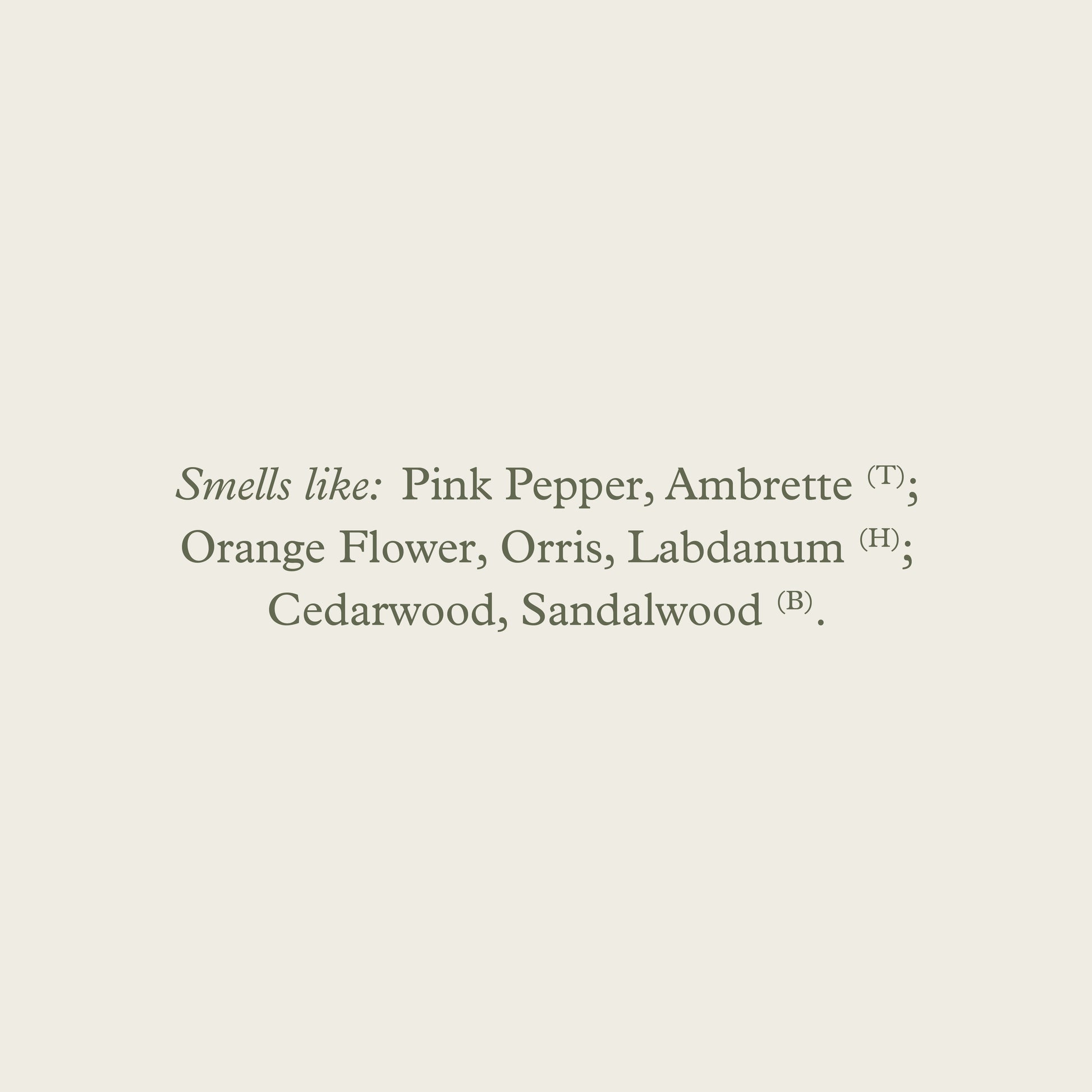 The minimalist text label on an off-white background lists the scent profile of maison detto fragrance durban jane