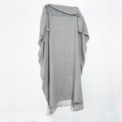 Basket Weave Blue Throw