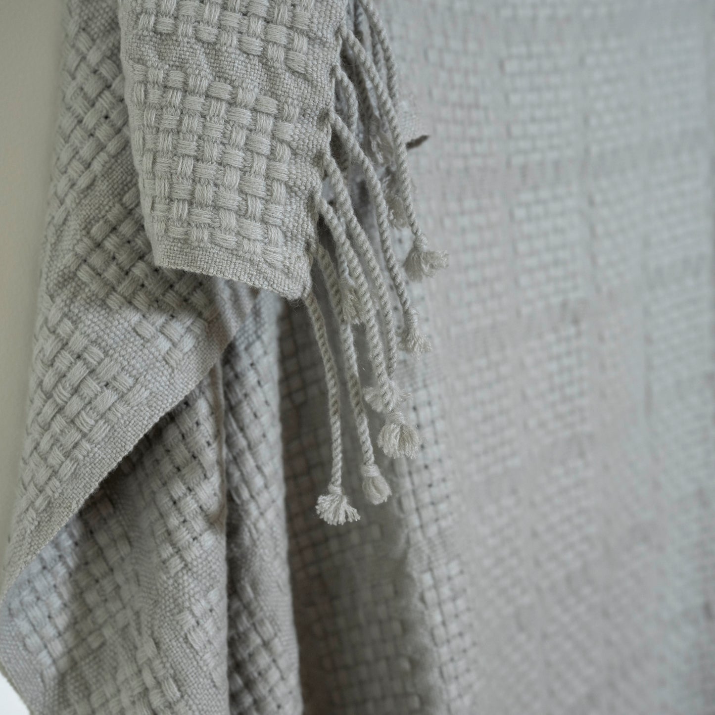 Basket Weave Blue Throw