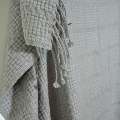 Basket Weave Blue Throw