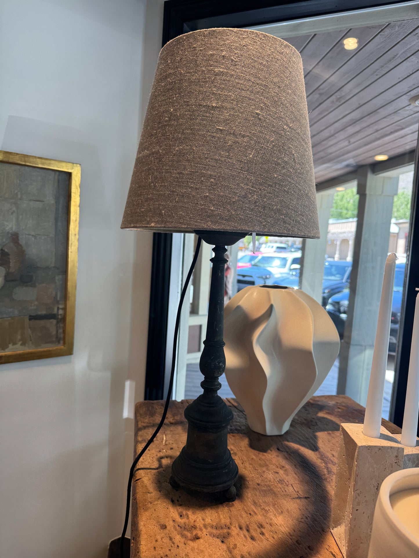 Vintage French Metal Table Lamp