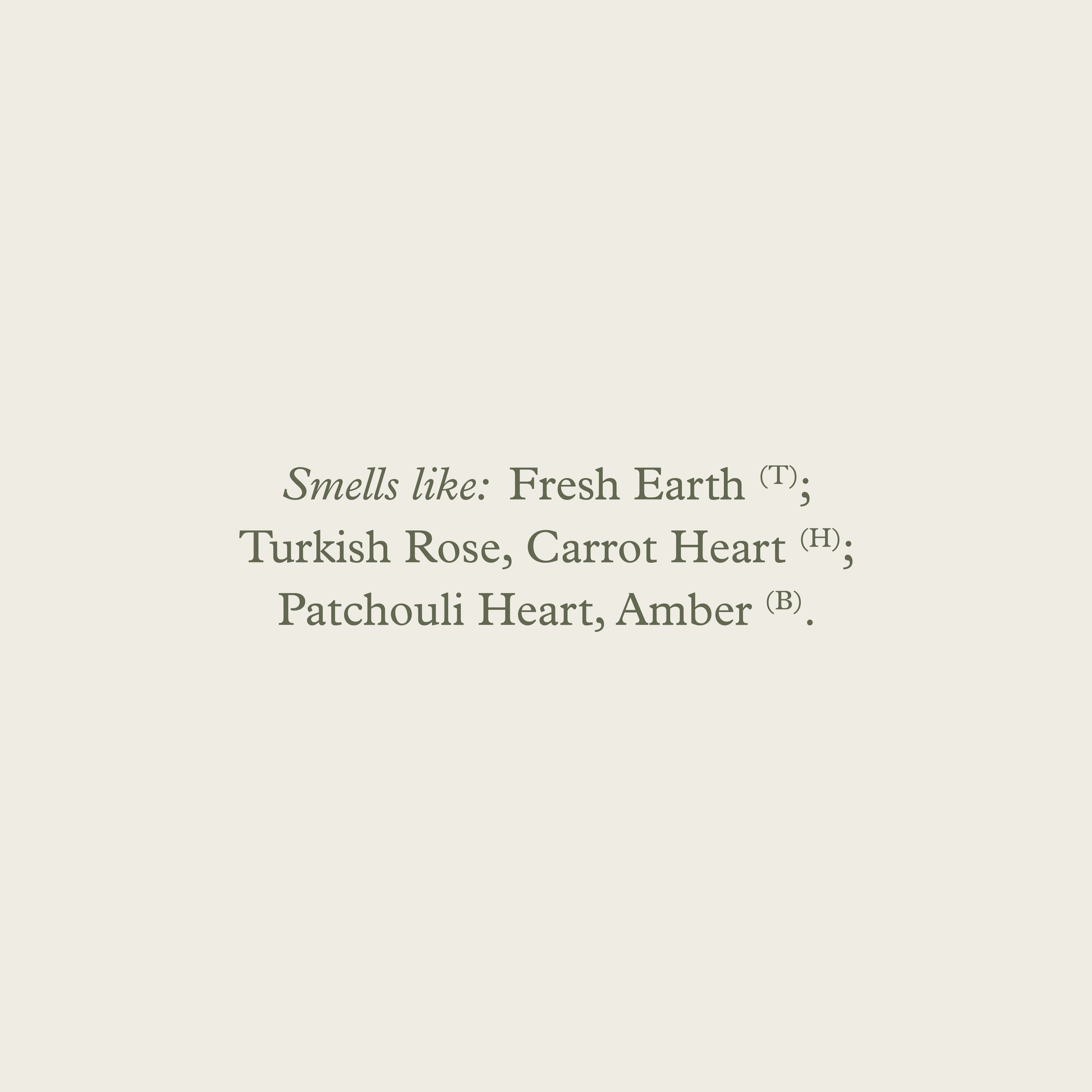 Maison dEtto fragrance karat eg minimalist label with fresh earth and turkish rose scent notes in muted greenish gray text