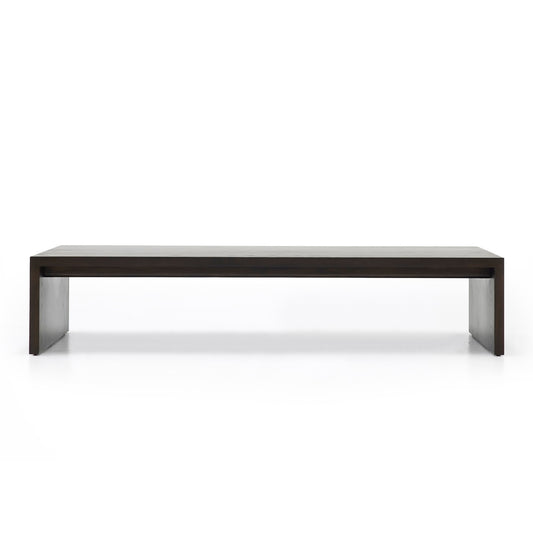 Dark wood coffee table custom order menorca with minimalist rectangular design and clean lines
