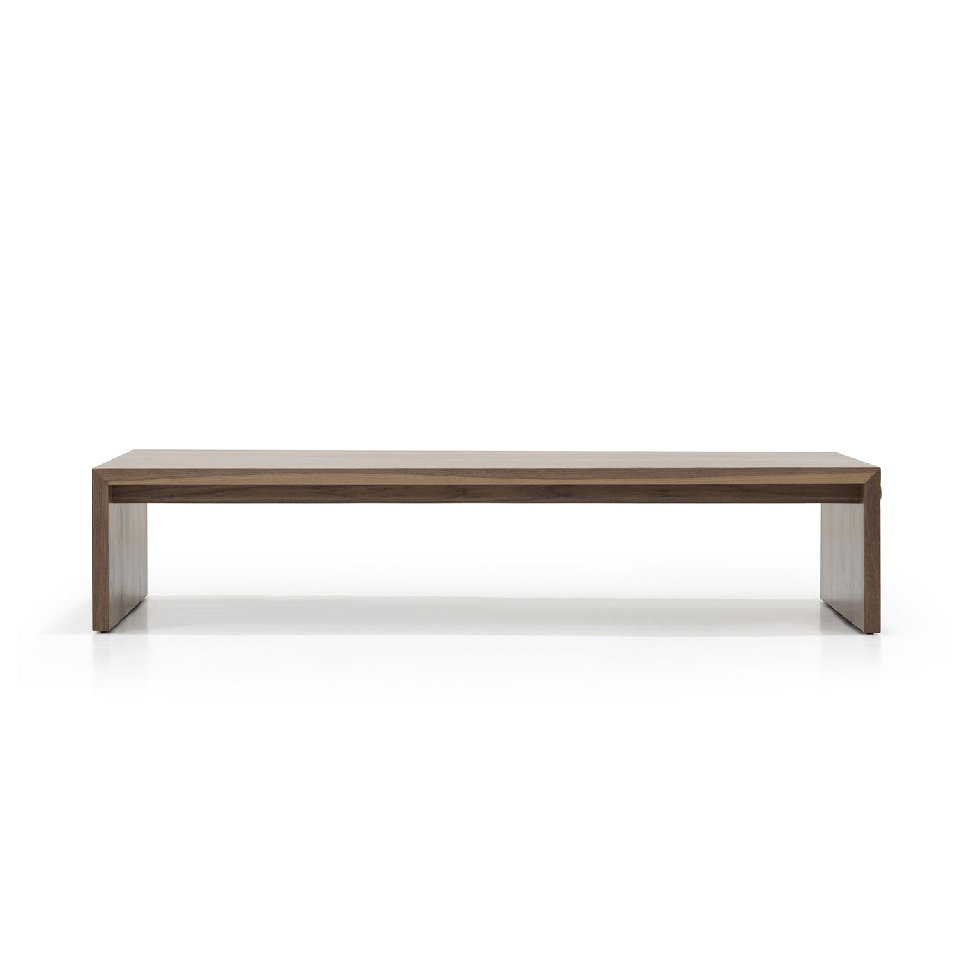 Custom order Menorca coffee table in dark wood with sleek minimalist rectangular design