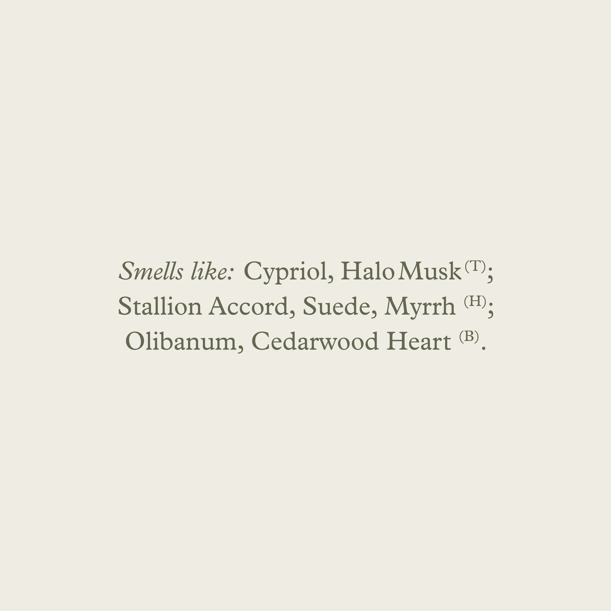 Maison d’etto candle rotano scent profile label showing cyriol halo musk suede myrrh olibanum and cedarwood notes