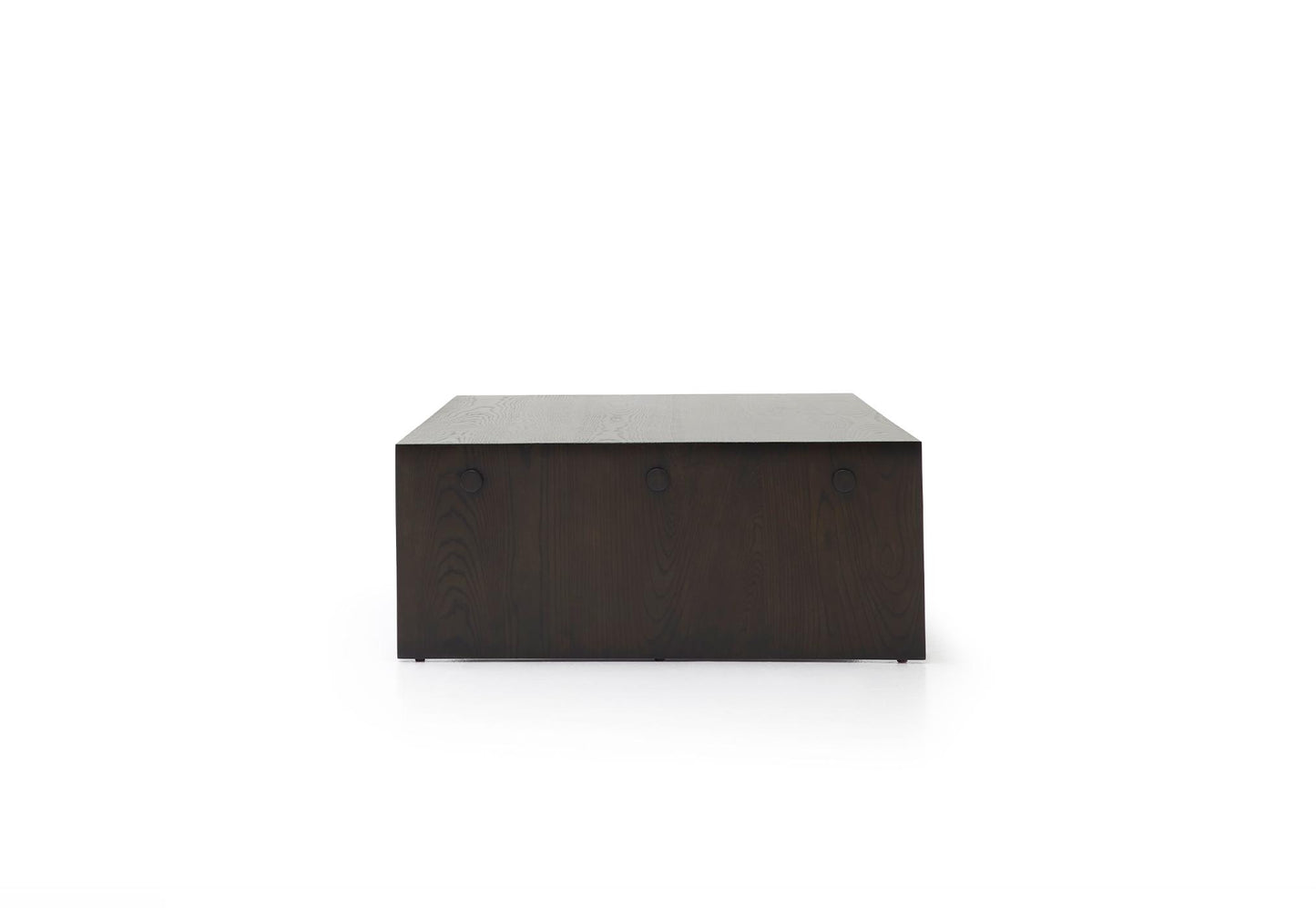 Menorca ash coffee table 60 inch dark brown rectangular with sleek minimalist design and metallic hardware accents floor model