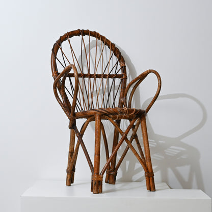 1950s Bentwood and Wicker Arm Chairs