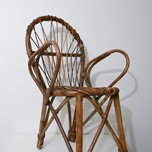 1950s Bentwood and Wicker Arm Chairs