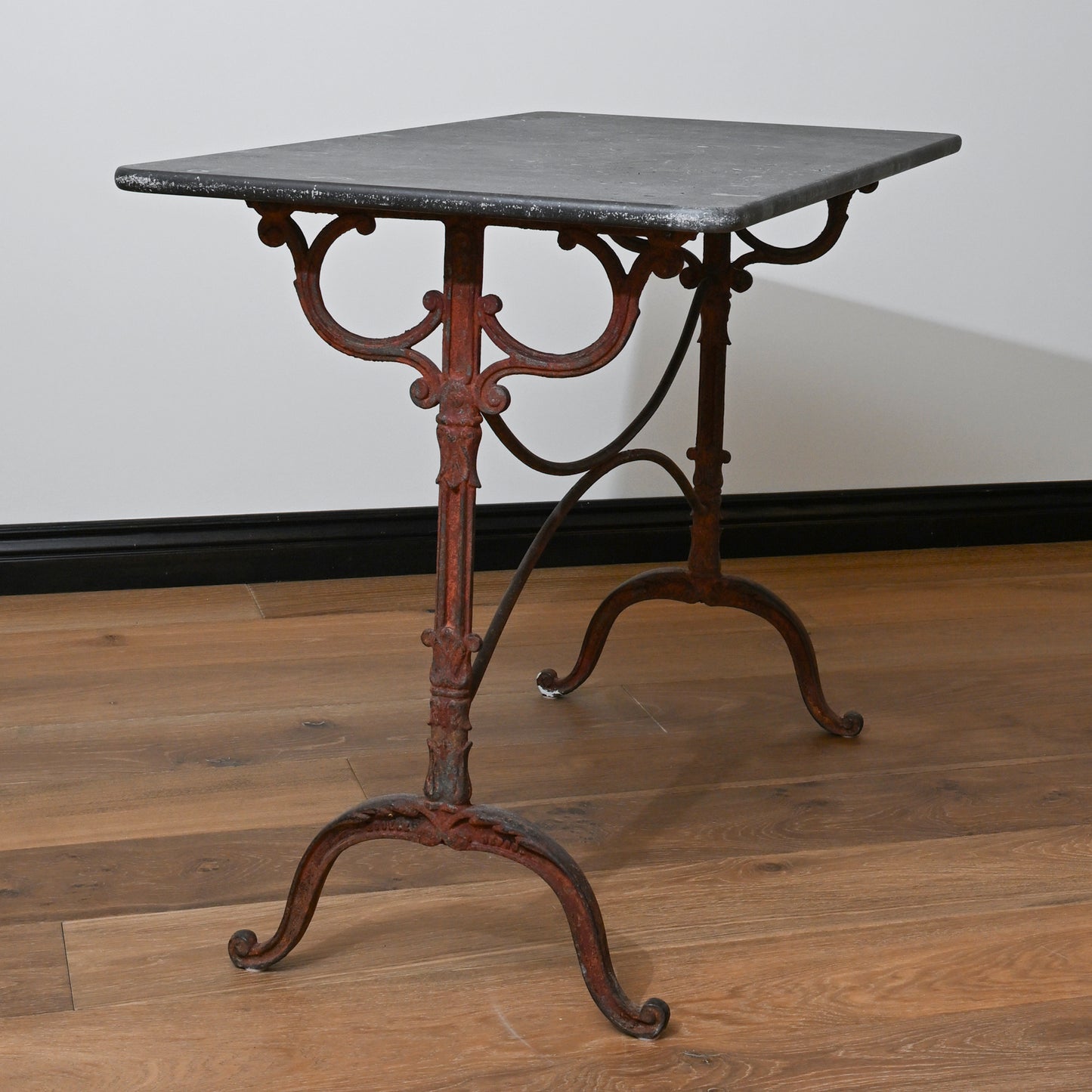 19th C French Garden Table with Blue Stone Top