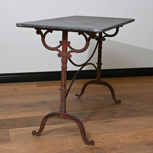 19th C French Garden Table with Blue Stone Top