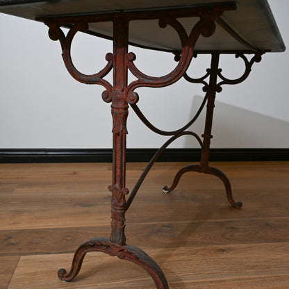 19th C French Garden Table with Blue Stone Top