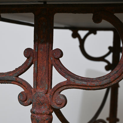19th C French Garden Table with Blue Stone Top