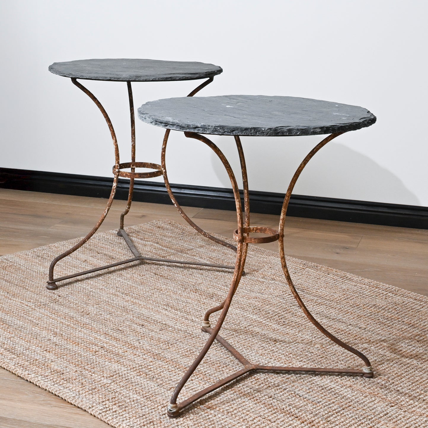 Antique French Bistro Table with Slate Top