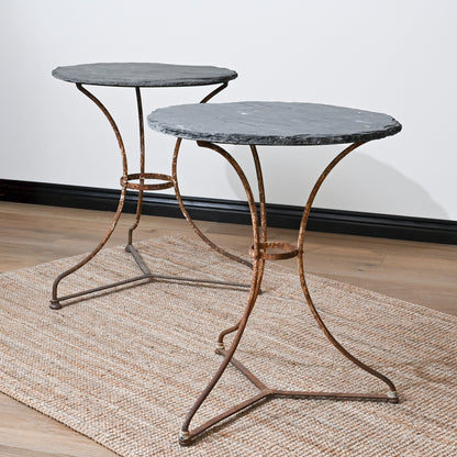 Antique French Bistro Table with Slate Top