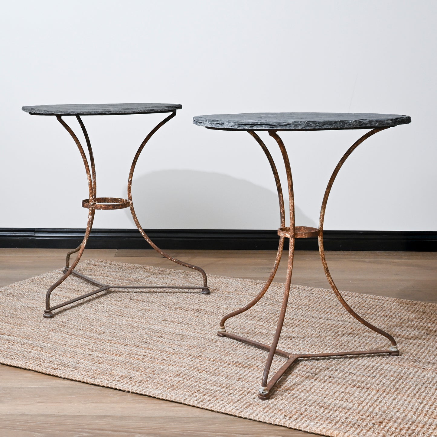 Antique French Bistro Table with Slate Top