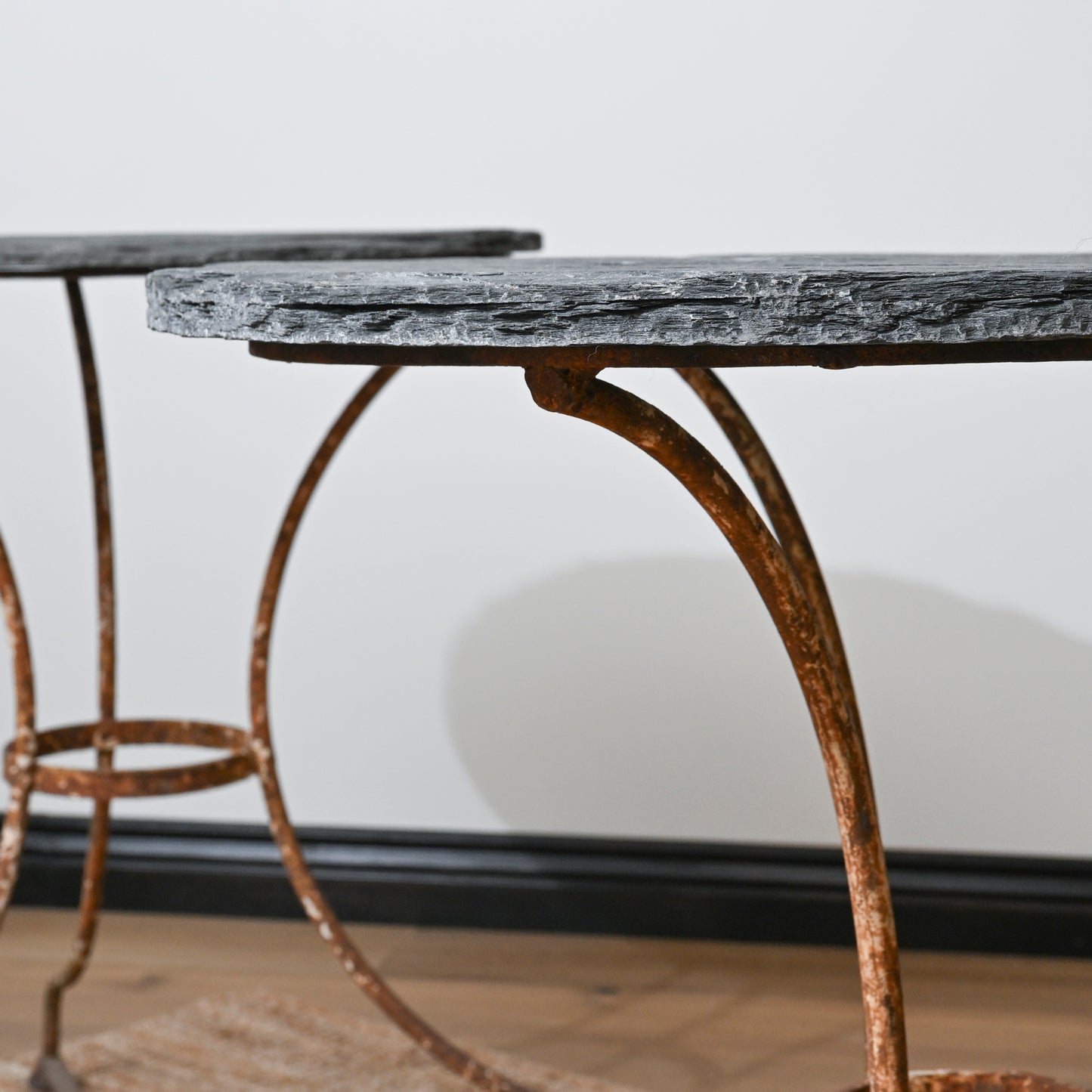 Antique French Bistro Table with Slate Top