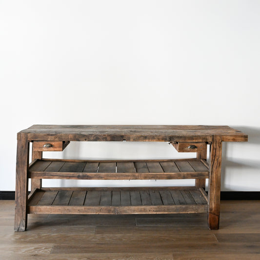 Early to Mid 20th C French Oak Workbench