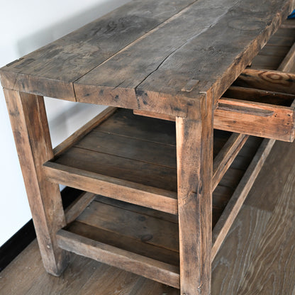 Early to Mid 20th C French Oak Workbench