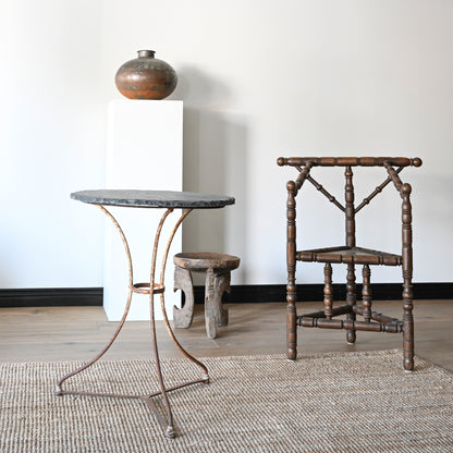 Antique French Bistro Table with Slate Top