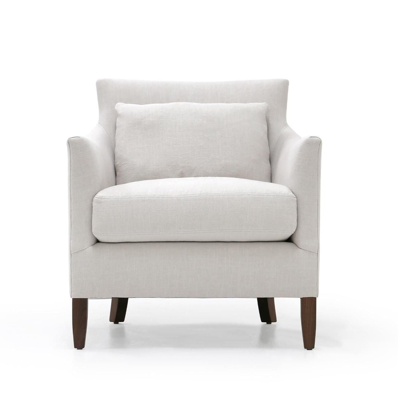 Victor armchair with wooden legs on a white background
