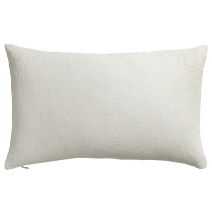 Cream-colored rectangular Painted Linen Panel Pillow with soft textured linen fabric perfect for home decor