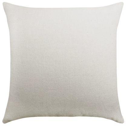A vintage canvas panelled pillow in plain white with a soft textured fabric surface for home decor