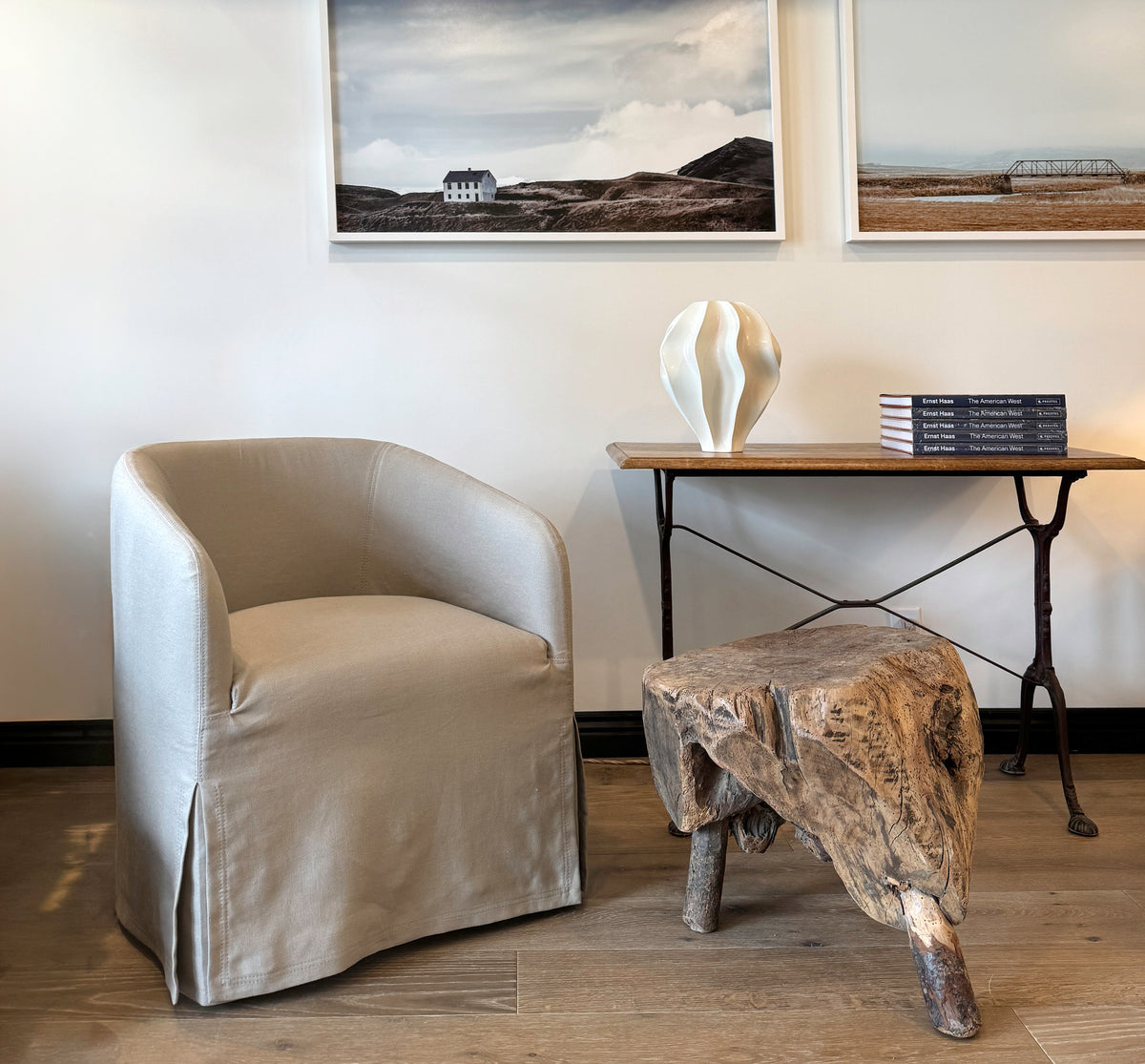 Jolene Slipcovered Swivel Chair