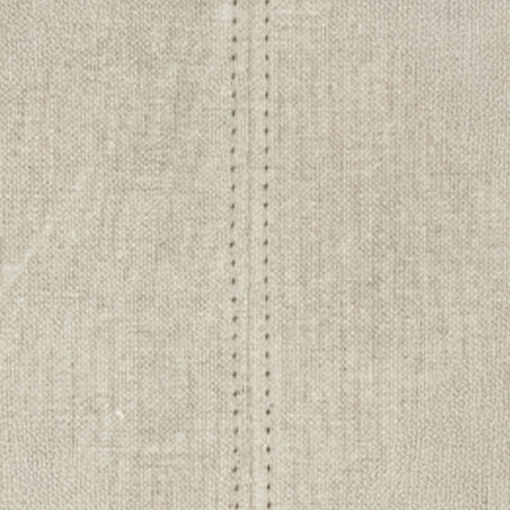 Beige linen fabric with subtle vertical stitching.