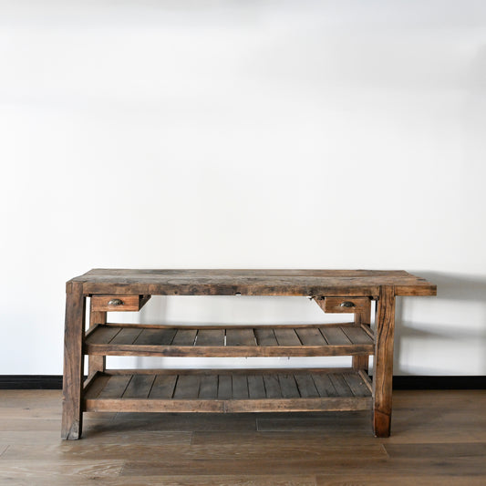 Early to Mid 20th C French Oak Workbench